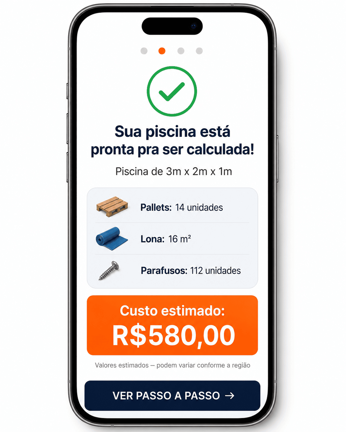 O app calcula tudo sozinho